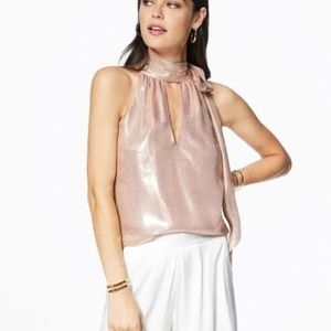 Ramy Brook Shasha metallic party top in Blush. Size XS. New with tags.